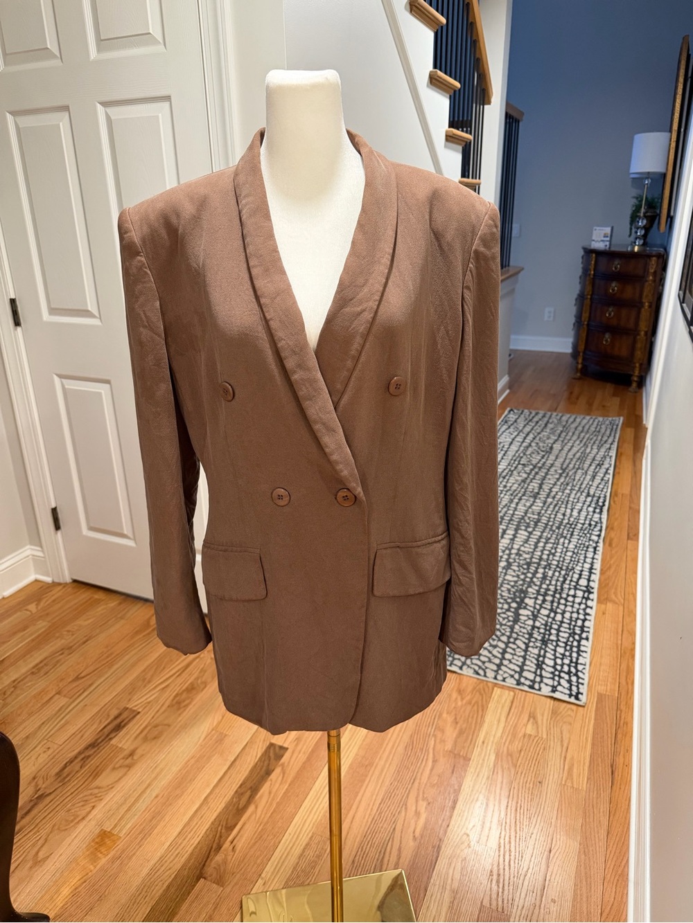 Classic Double-Breasted Women’s Brown Blazer